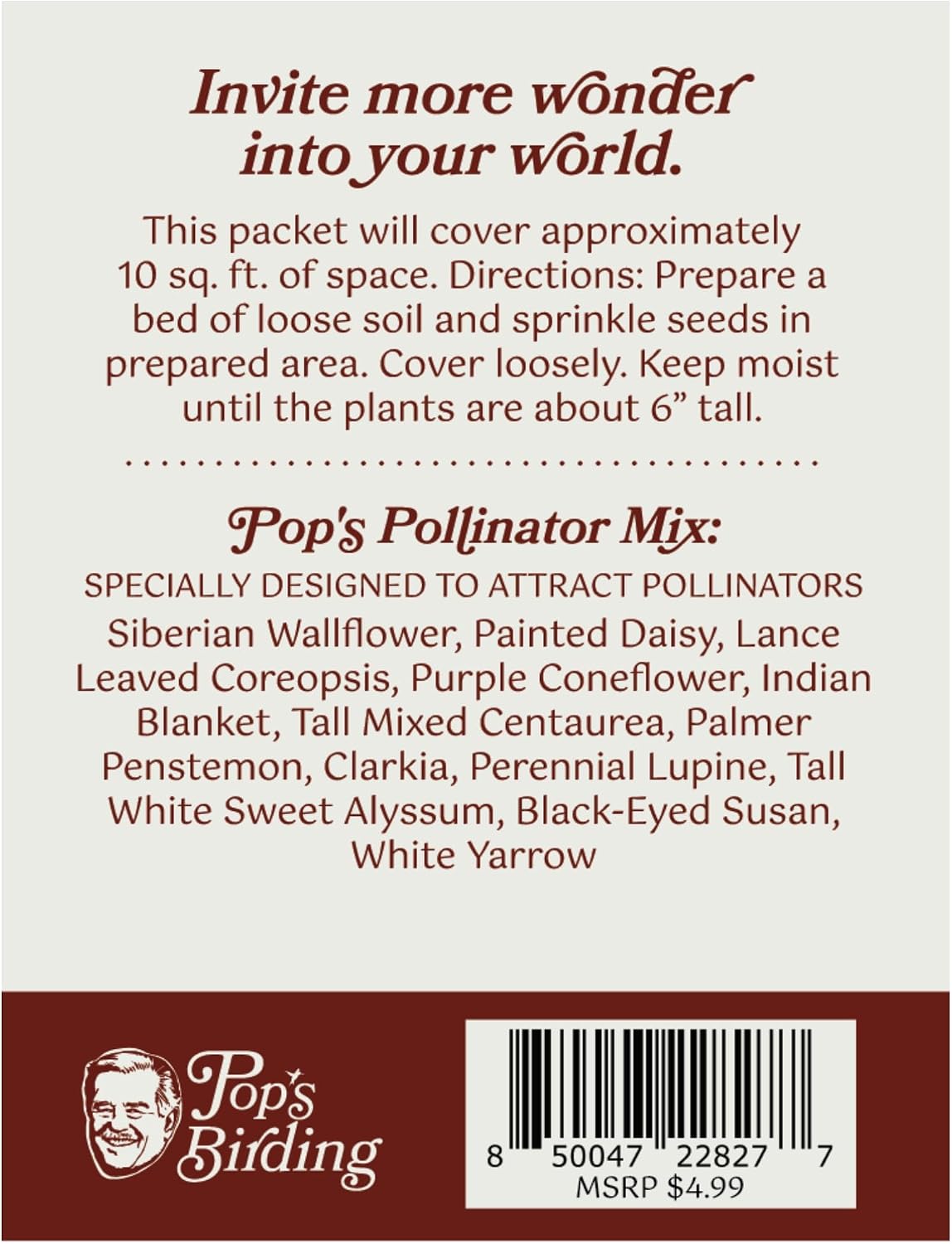 Pop's Birding Hummingbird & Butterfly Wildflower Seed Mix (12-Pack)