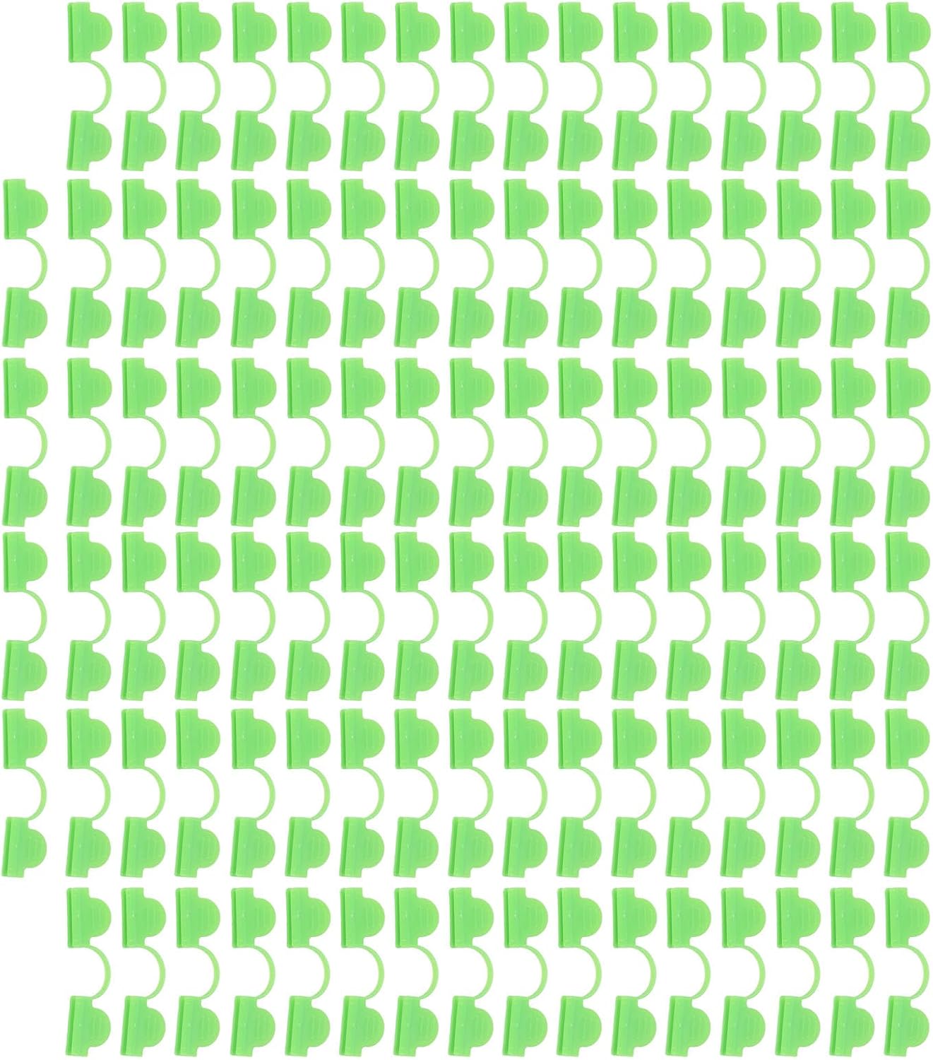 100pcs Greenhouse Clamp Plastic Double Shading Garden Hoop Greenhouse Clip Fiberglass Gardening Supplies (Light Green)