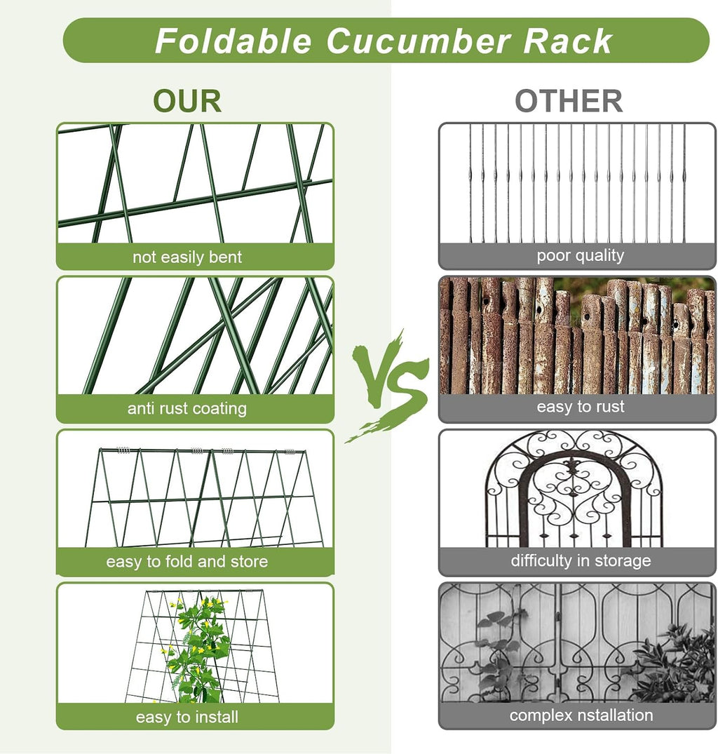 Amoskey Cucumber Trellis, Garden Trellis for Climbing Plants Outdoor, Foldable A-Frame Trellis, Cucumber Trellis for