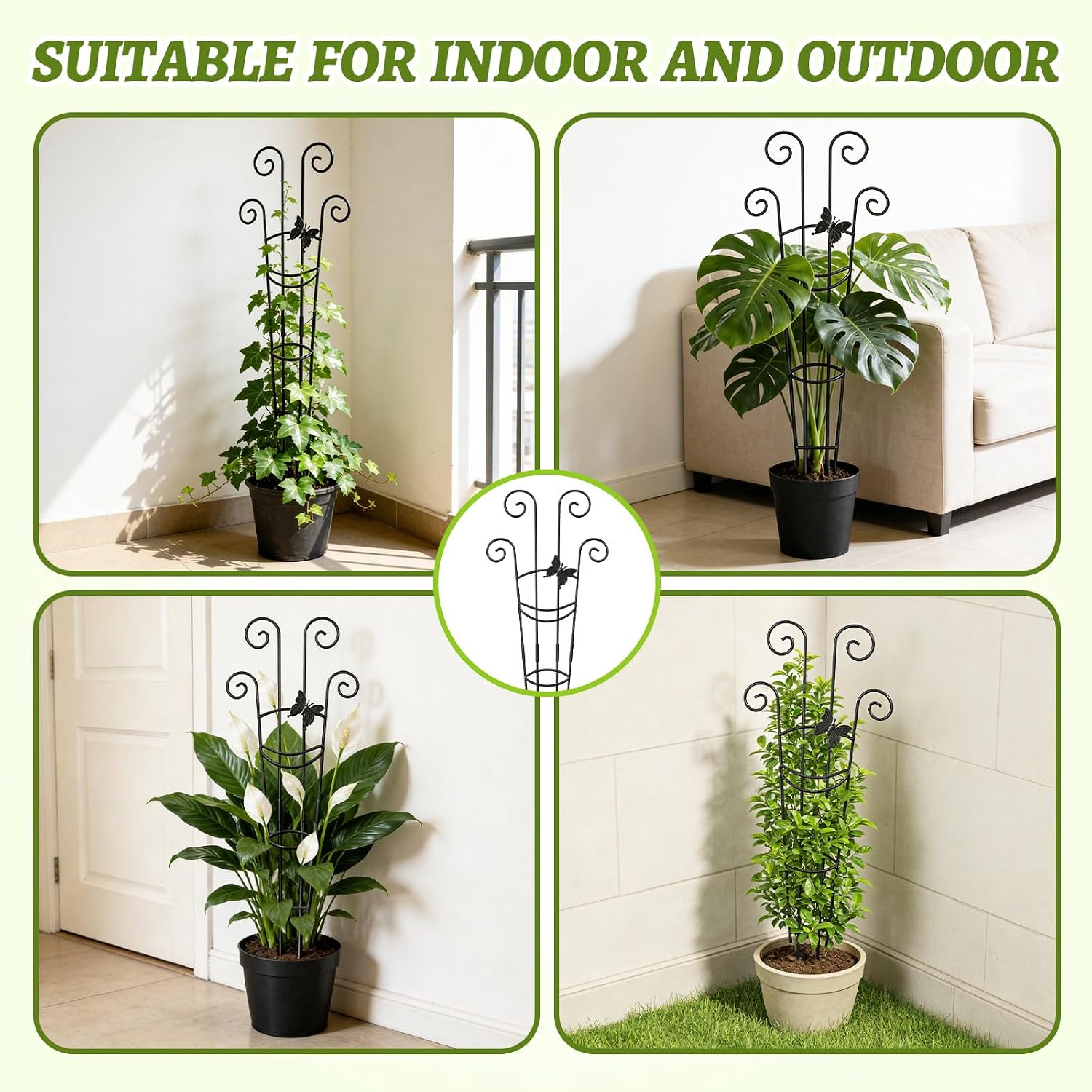 Plant Trellis 2 Pack Plant Trellis Indoor 29.96 in Expandable Metal Garden Trellis for Climbing Plants Sturdy