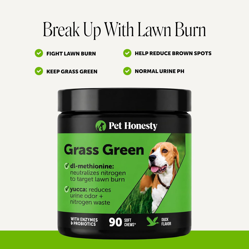 Grass Green Dog Urine Neutralizer for Lawns - Stops Yellow Burn Spots & Brown Grass - Lawn Saver Supplement with