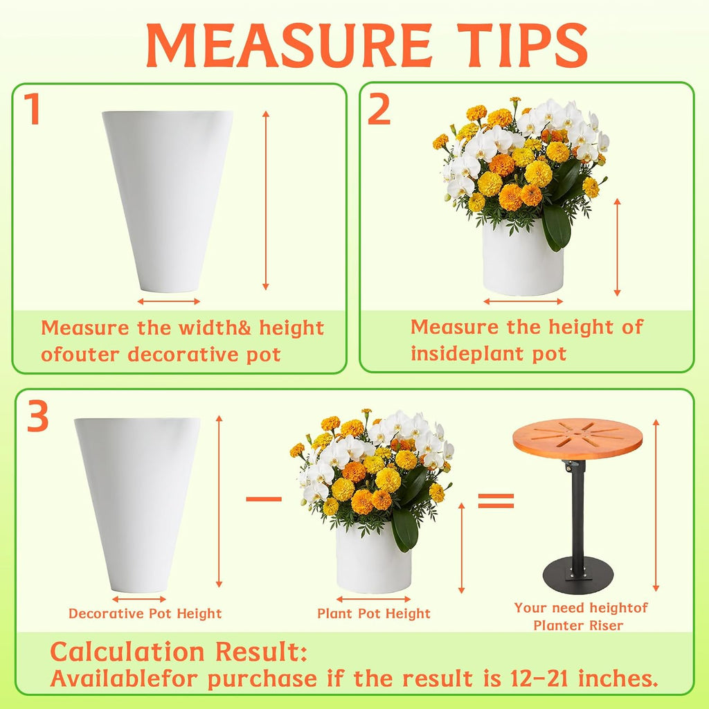 Adjustable Plant Risers for Inside Pots,12-21"Planter Inserts for Large Pot | Adjustable Plant Risers Fill Bottom of