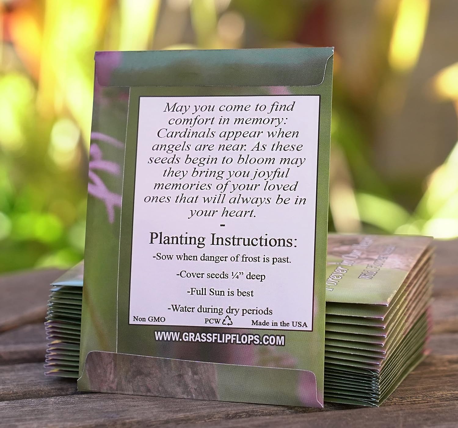 25 Wildflower Seed Packets - Celebration of Life Decorations - Funeral Favors - Memorial - Wild Flower Seeds Throw and