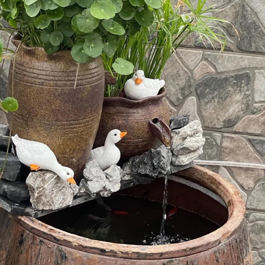 3PCS Duck Statues Resin Ducks Outdoor Garden Yard Porch Duck Pond Decor | Duck Goose Sculpture Ornaments, Suitable for
