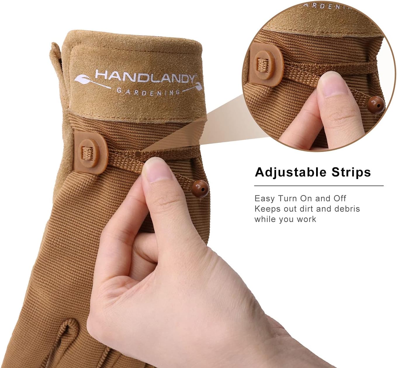 HANDLANDY HLDD Work Gloves for Women and Ladies, Leather Gardening Gloves Flexible Mechanic Working Gloves