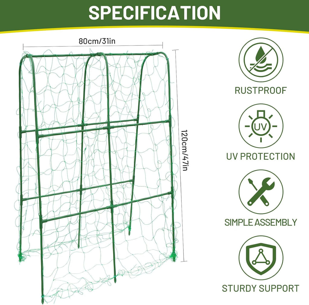 Compact U-Shaped Plant Trellis for Peas, Beans & Light Climbing Plants - Rust-Resistant, Foldable Design, Lightweight