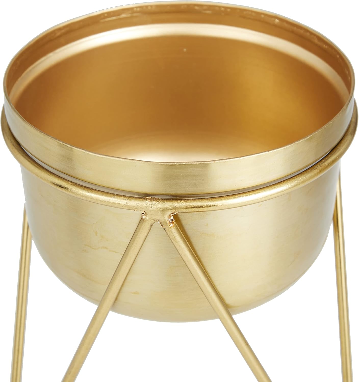 CosmoLiving by Cosmopolitan Metal Indoor Outdoor Planter Small Planter Pot with Removable Stand, Set of 2 Planters 7"