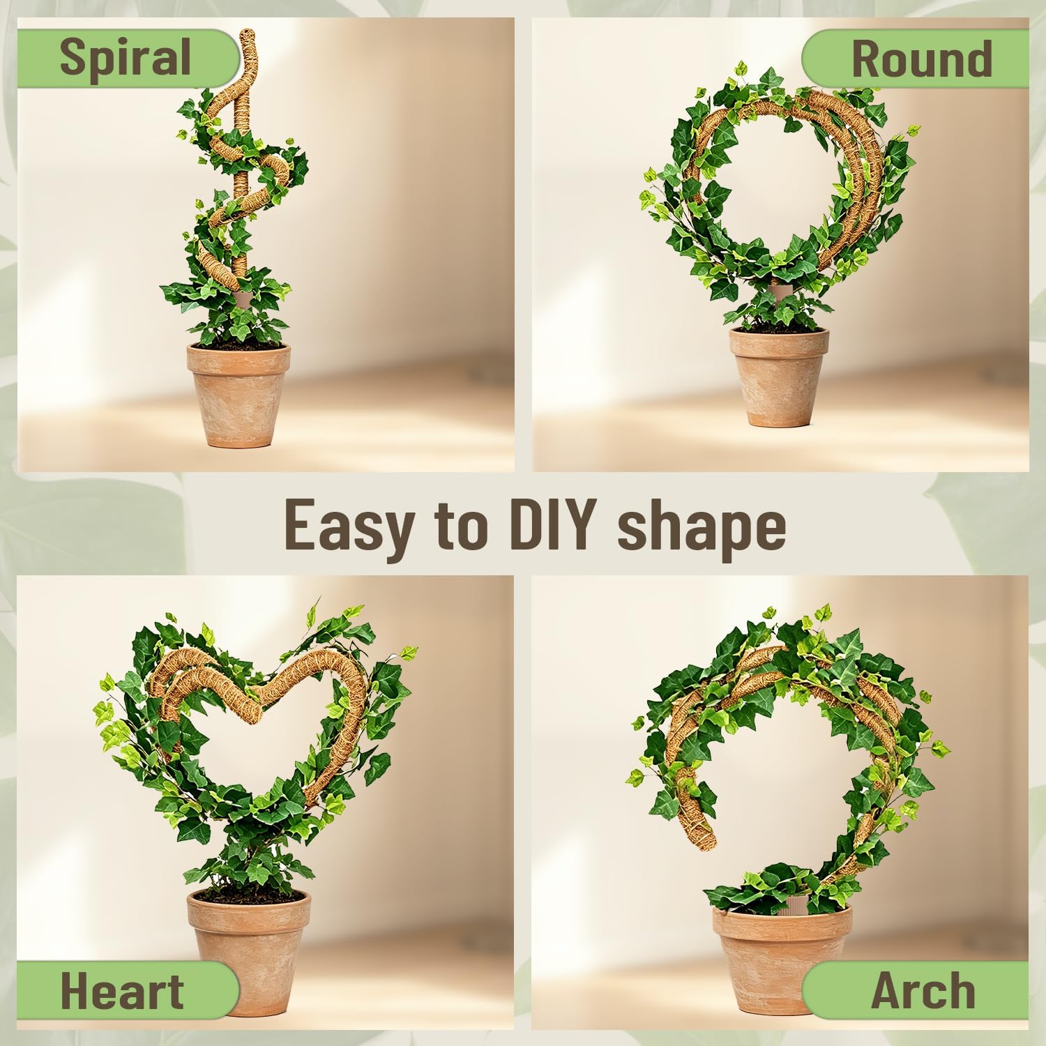 3-in-1 Moss Pole, Bendable 30IN Monstera Plant Support for Indoor-2 Pack | 3 Integrated Moss Poles for Climbing Plants