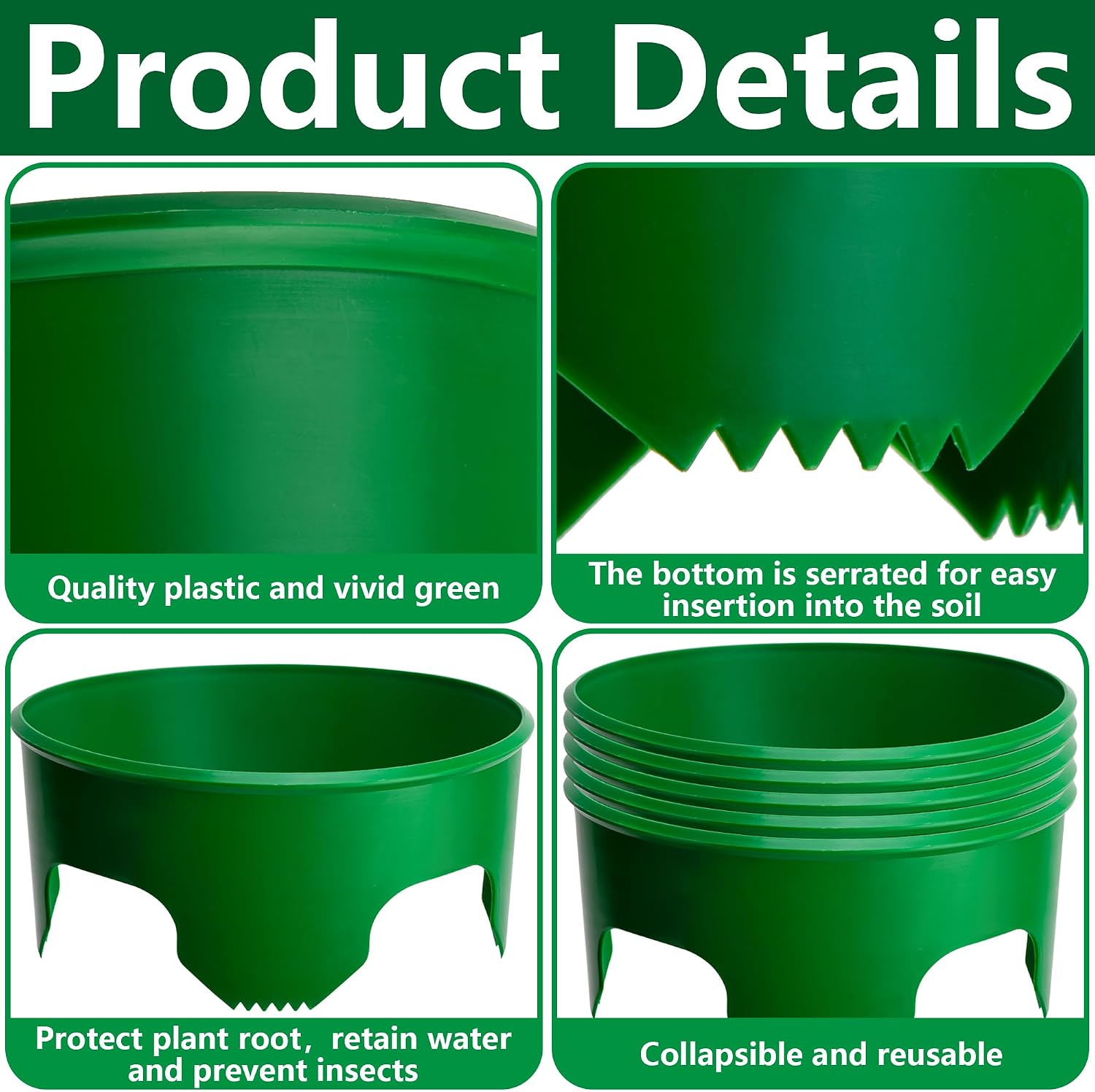 EBaokuup 6 Pcs 10 Inch Planting Grow Rings-Planting Protective Round Edging to Separate Rock and Pest-Planting Rings