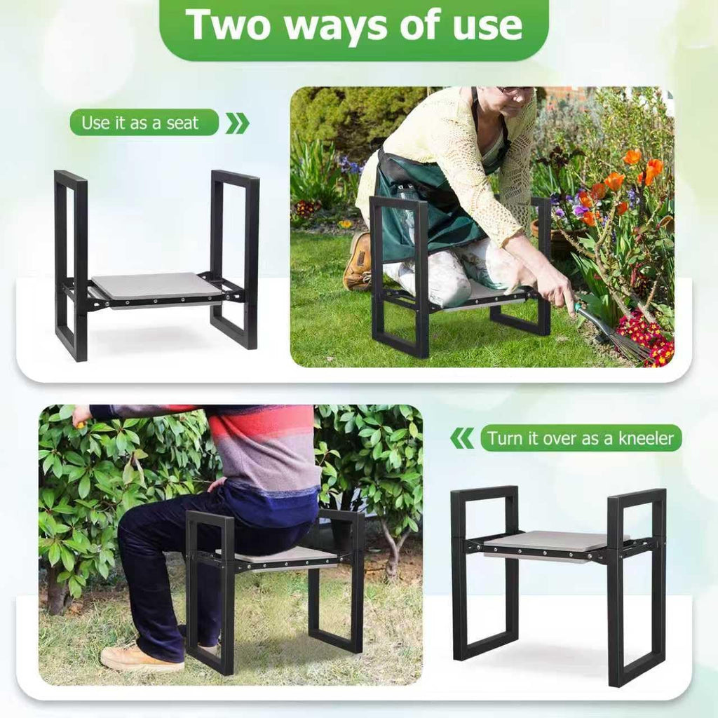 LLARGUEST Garden Kneeler and Seat,Heavy Duty Foldable Kneeling Chair with Handle,Comfortable Wide 12" Garden Kneeling