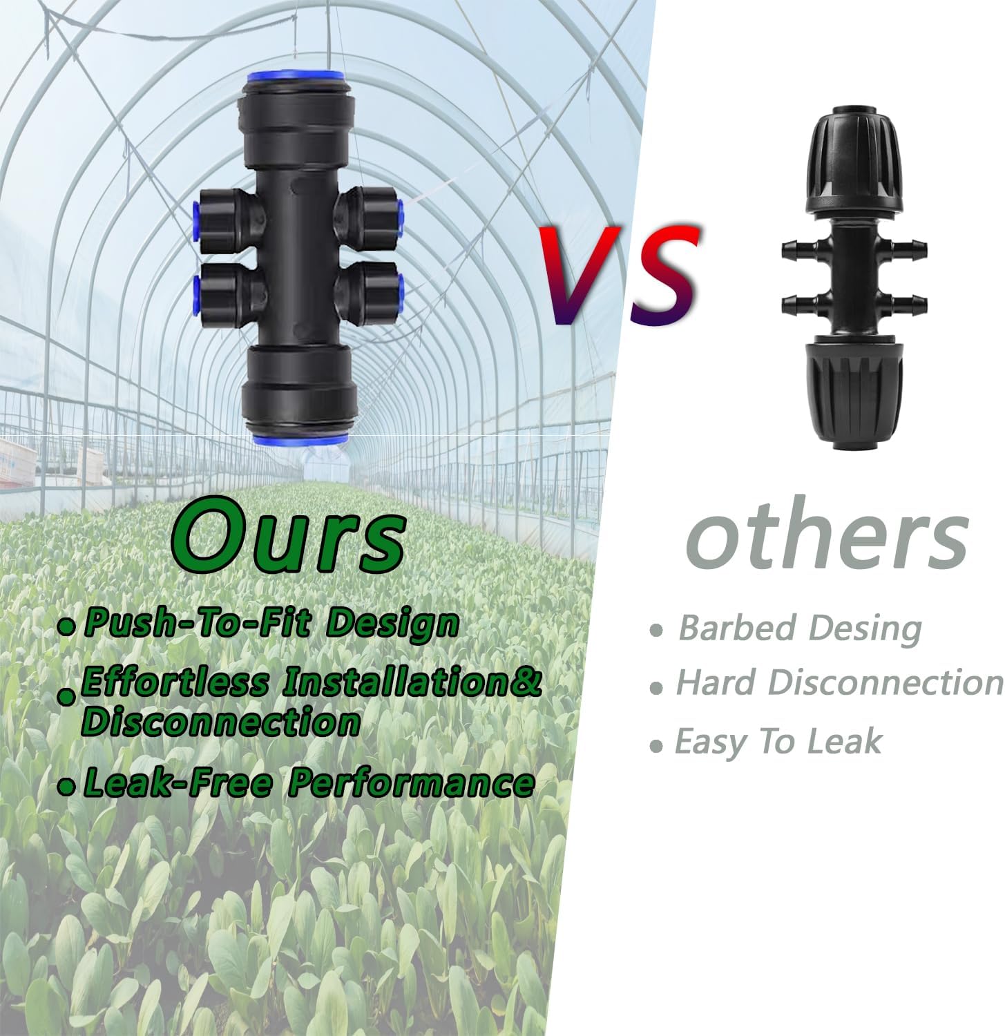 233FT Drip Irrigation System Kit with Quick-Connect System,33FT 1/2" Mainline & 200FT 1/4" Tubing,Brass Y-Type