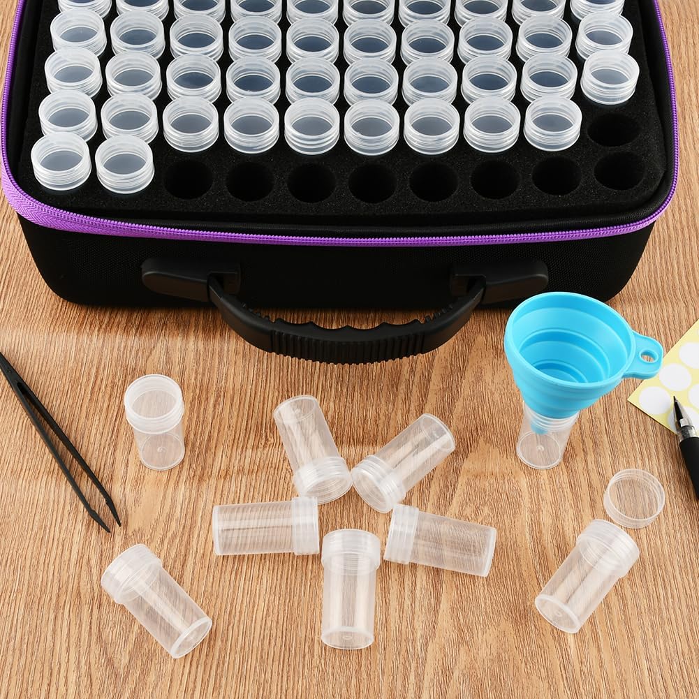 Seed Storage Organizer Box with 140 Slots and Plastic Bottles, Portable Garden Seed Vault Kit with