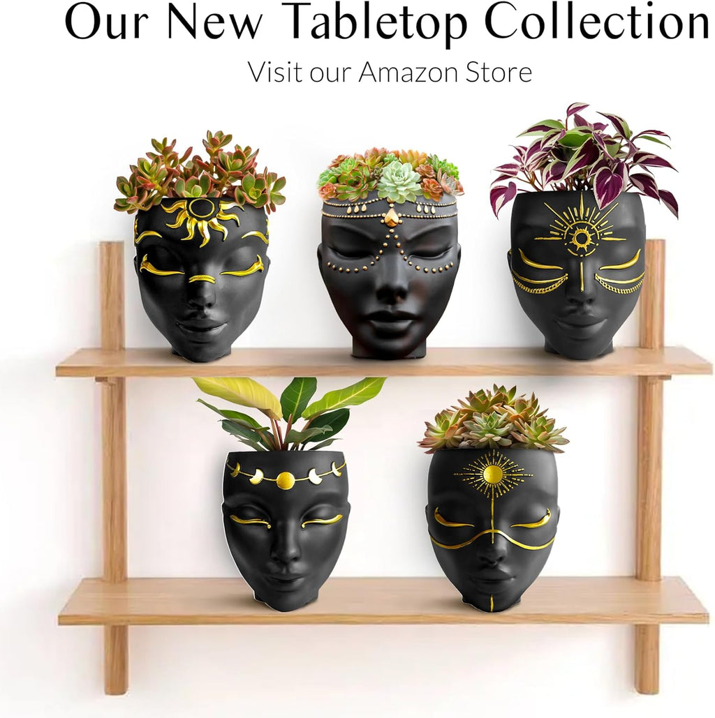 Wall Planter | Unique Face Planters Pots - Plant Gifts for Indoor Plant Lovers Gift Ideas - Succulent Plant Gift