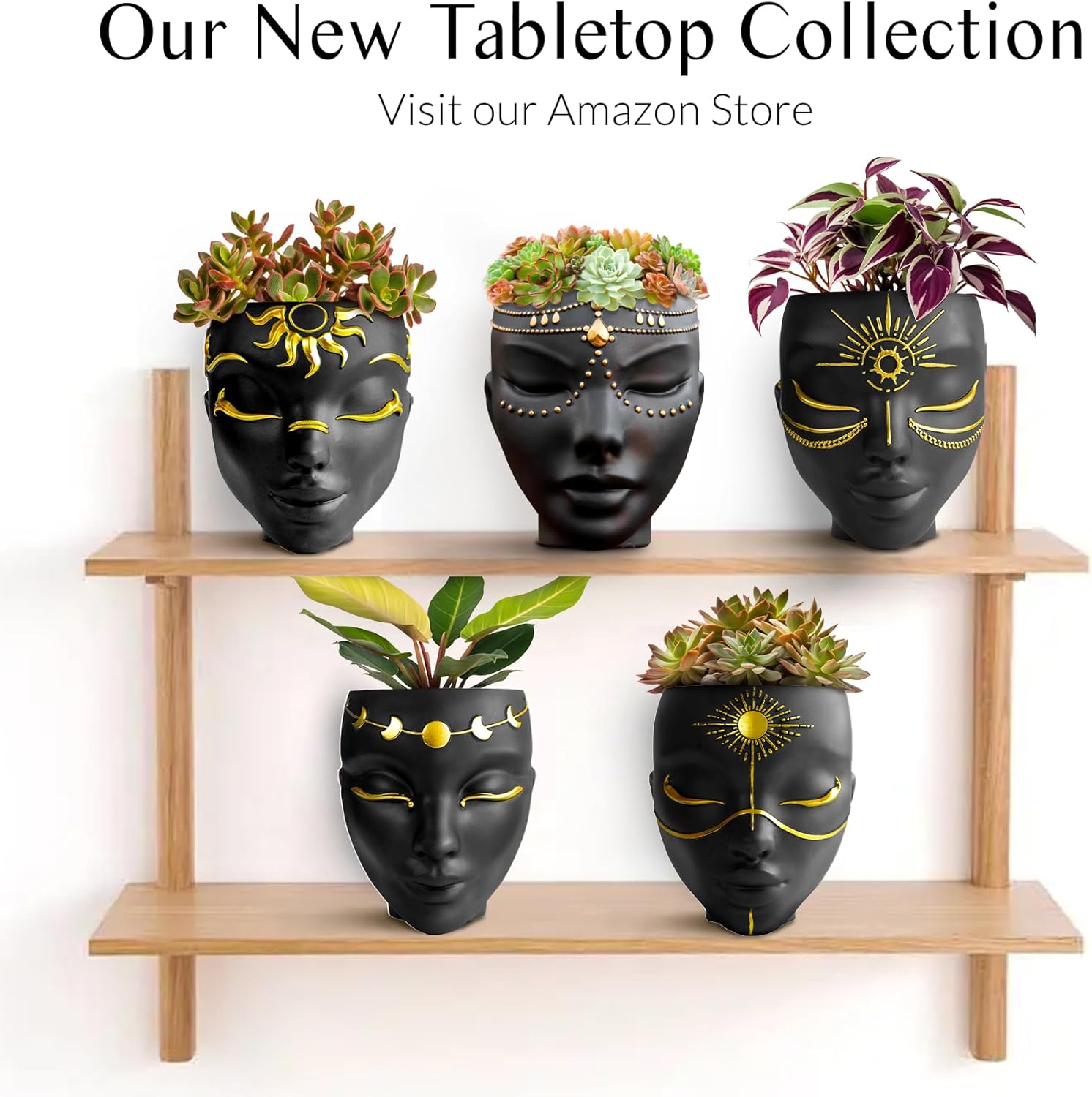 Wall Planter | Unique Face Planters Pots - Plant Gifts for Indoor Plant Lovers Gift Ideas - Succulent Plant Gift