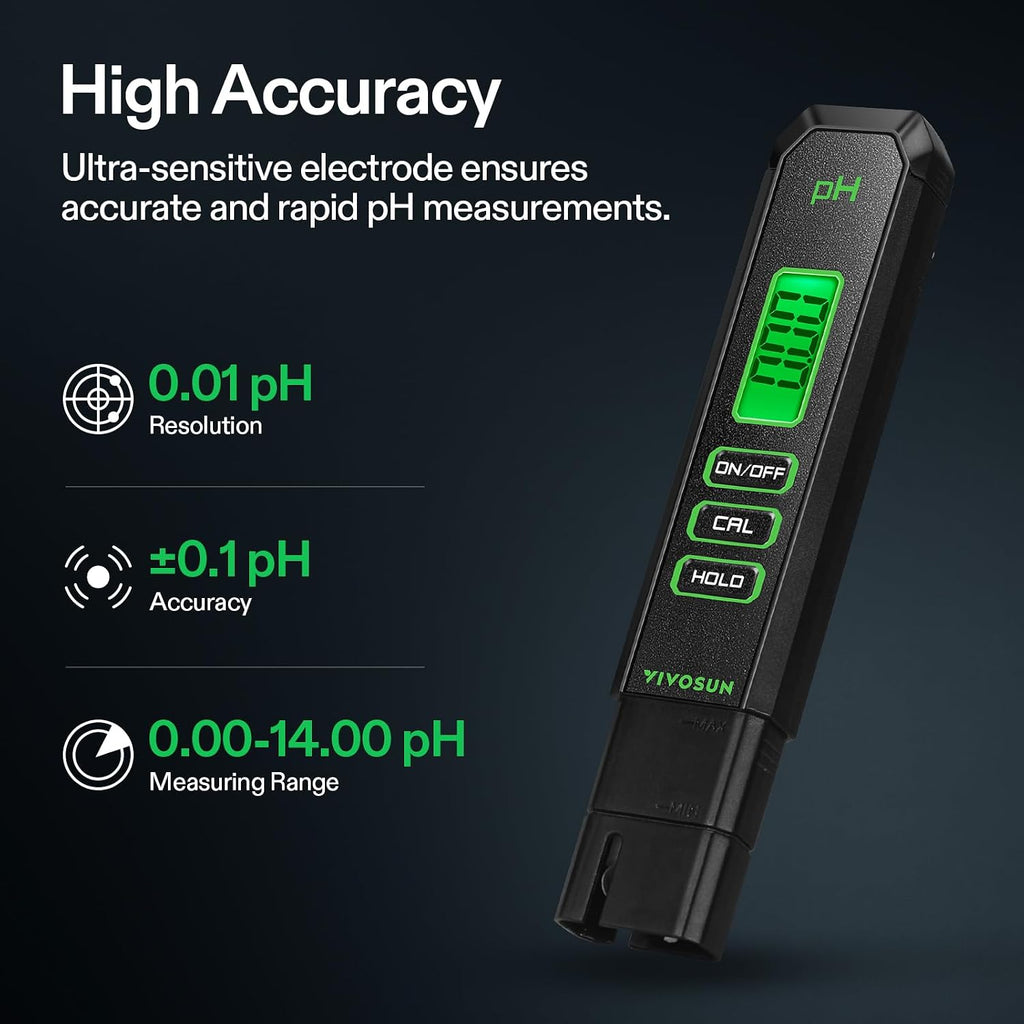 VIVOSUN Digital pH and TDS Meter Kits and Soil Tester, 3-in-1 Plant Moisture Meter Light and PH Tester for Home