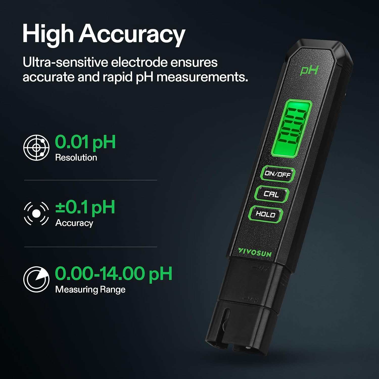 VIVOSUN Digital pH and TDS Meter Kits and Soil Tester, 3-in-1 Plant Moisture Meter Light and PH Tester for Home
