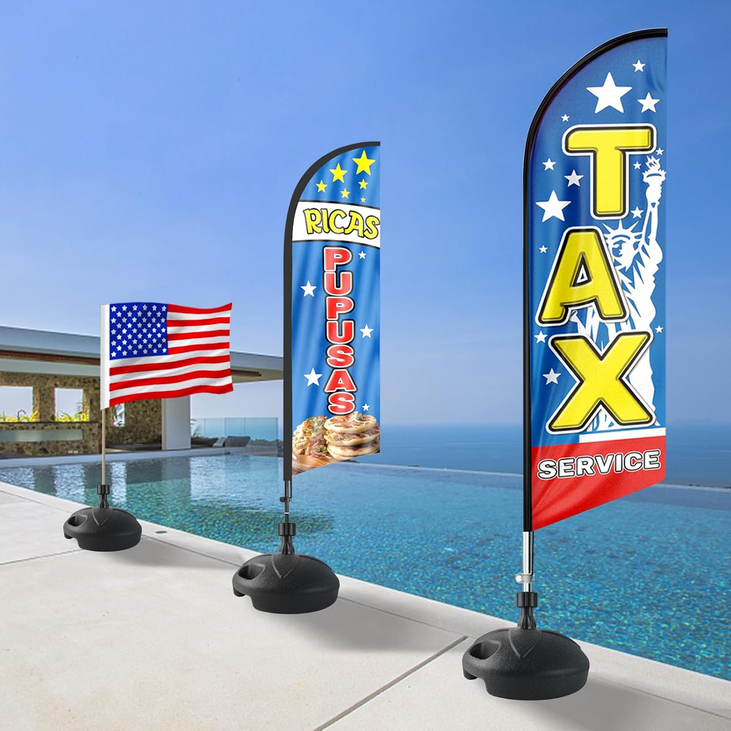 Flag Base Stand Indoor Outdoor, Feather Swooper Flag Base Stand, Flag Poles Floor Holder Stand