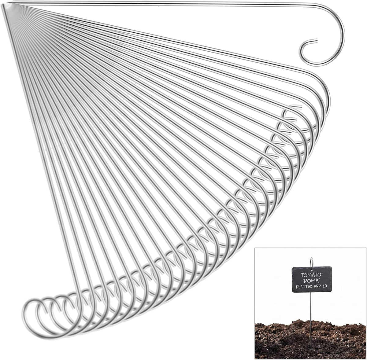 30 Pack Stainless Steel Plant Label Hangers,Reusable Plant Tag Holders