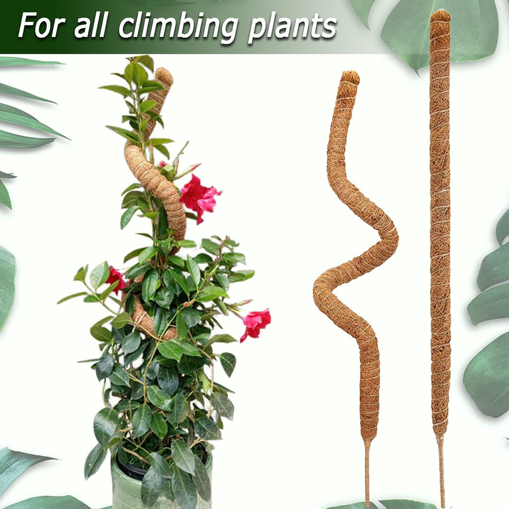 Tall Moss Pole Set, 60" and Two 28" Bendable Moss Pole for Plants Monstera, Moss Poles for Climbing Plants Indoor