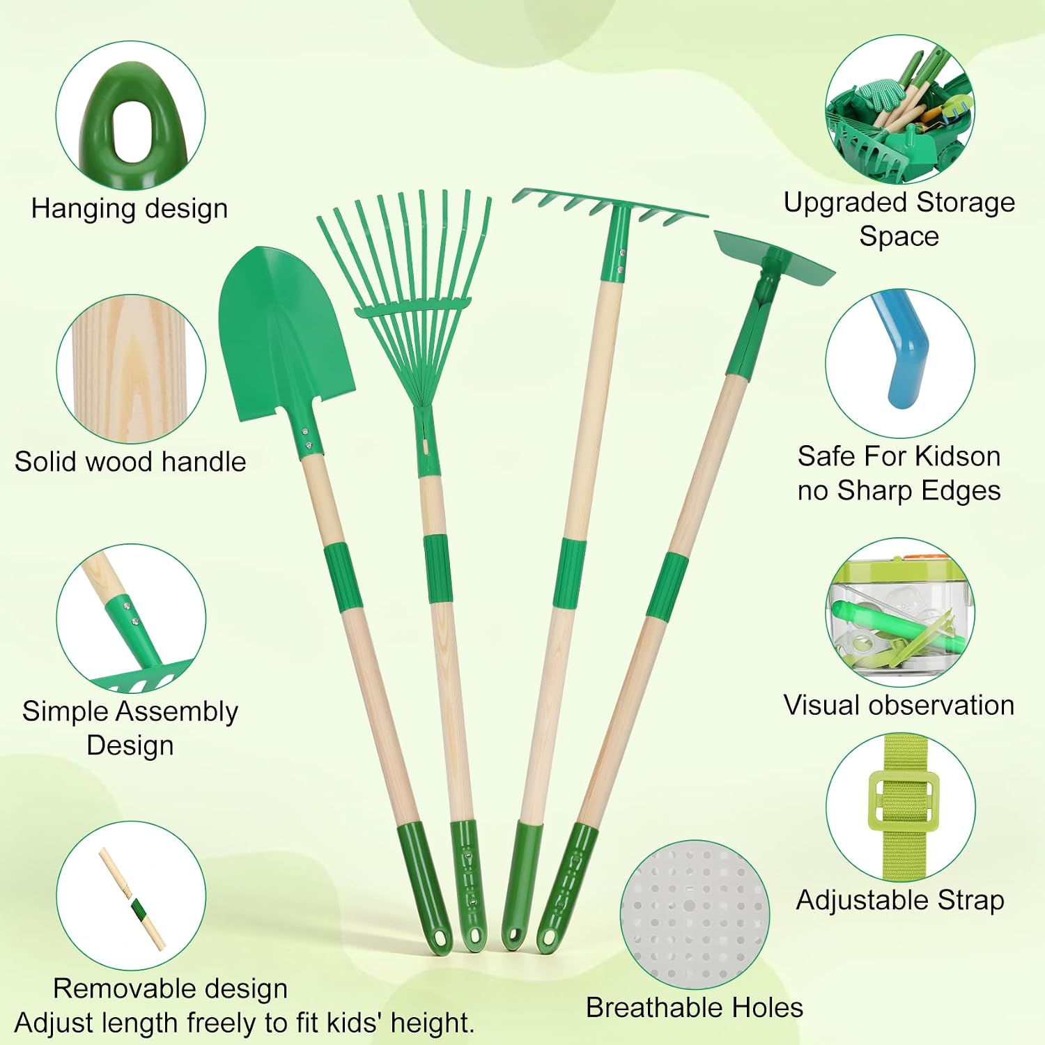 16Pcs Kids Gardening Tools,2-in-1 Kids Garening Wheelbarrow Toys | With Shovel,Rake,Hoe and Observation Box,STEM