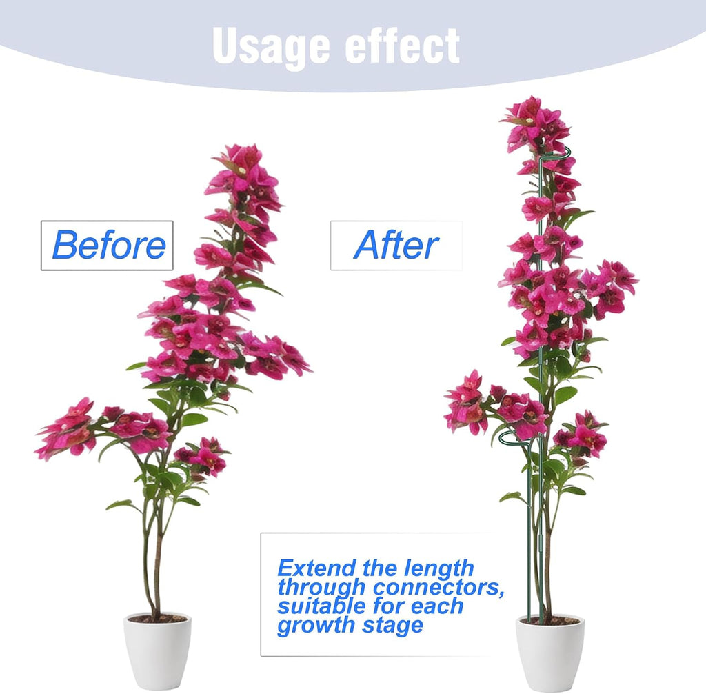 4.5mm Adjustable Length Plant Stake, Assembled (12 or 24 inch) Outdoor and Indoor Plant Support Poles for Flowers