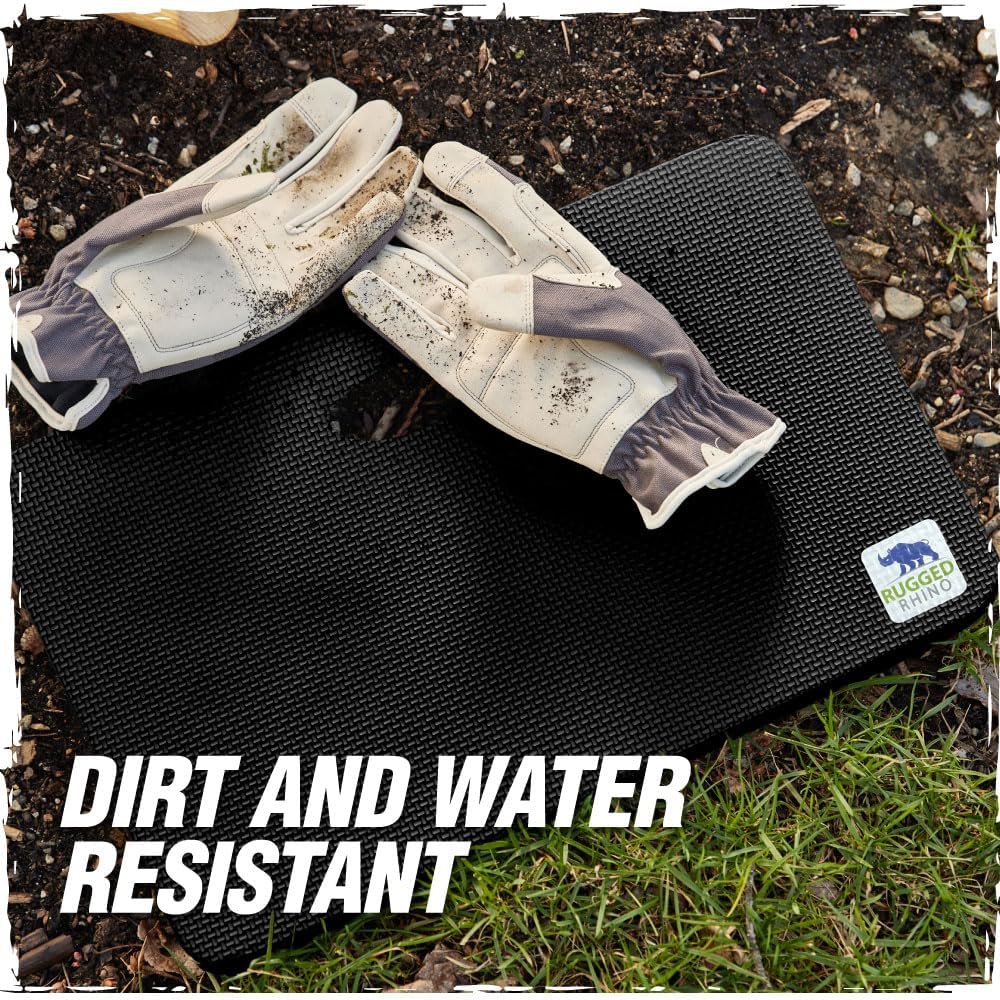 RUGGED RHINO Heavy Duty Kneeling Pad for Work, Shock Absorbent Thick Knee Pads, Holds Up to 300 lbs, Protect Knees from