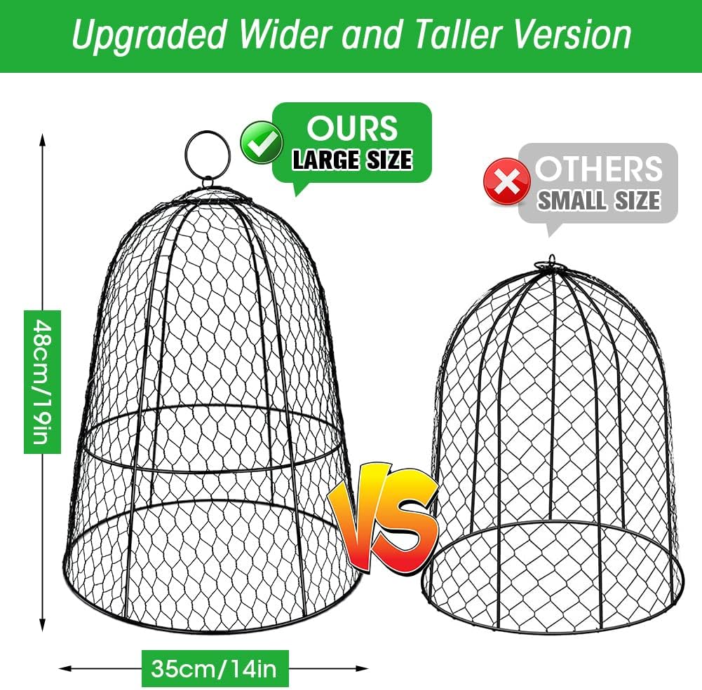 6 Pack Garden Chicken Wire Cloche,19" x 14" Large Plant Protector Cover for Keeping Squirrels,Rabbits,Bunny Chickens
