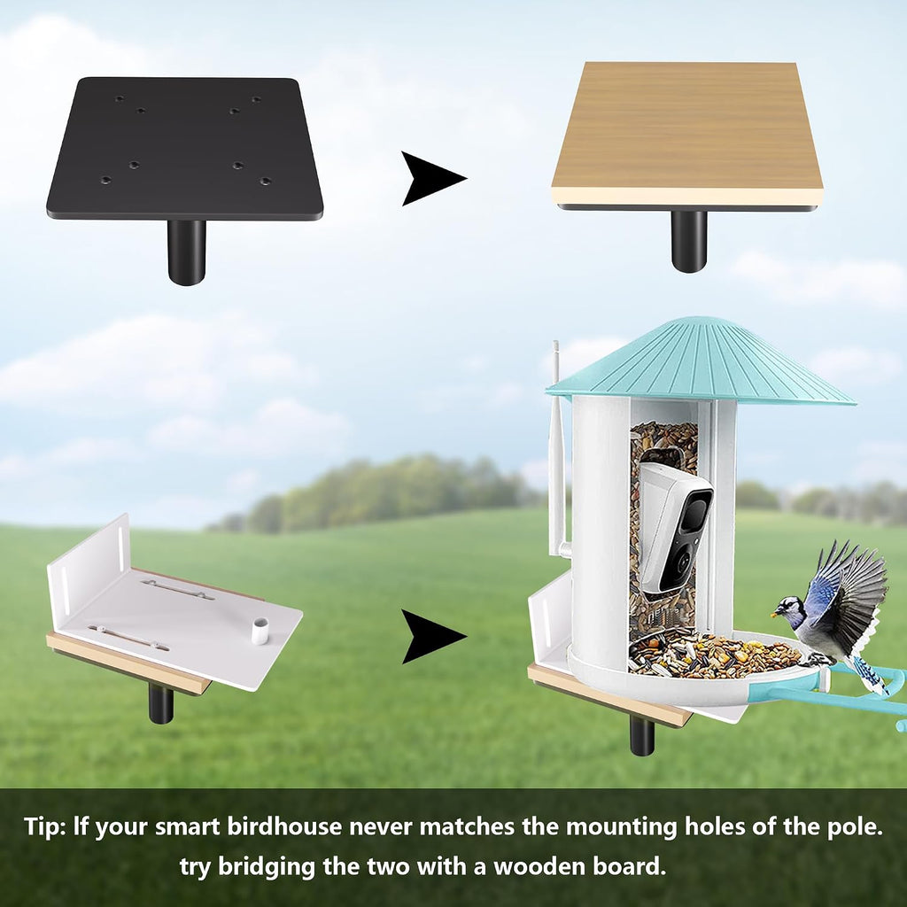 Bird Feeder Pole Kit, 79 Inch Bird House Pole for Outdoors Heavy Duty,5 Base Prongs Adjustable Birds Feeder Stand for