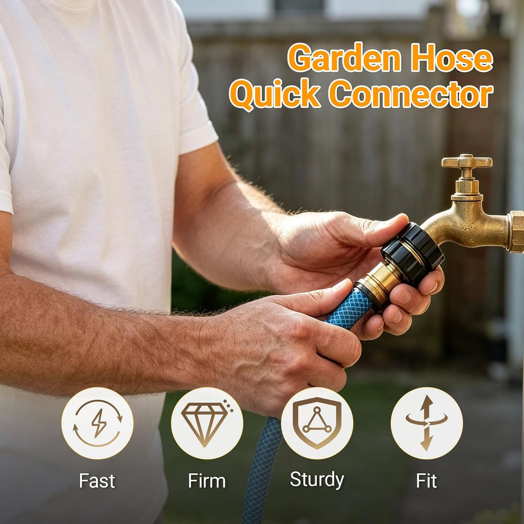 Jiexily Garden Hose Quick Connector, 2026 New Quick Connect Hose Fittings, 3/4 Inch Male and Female Attachment Quick