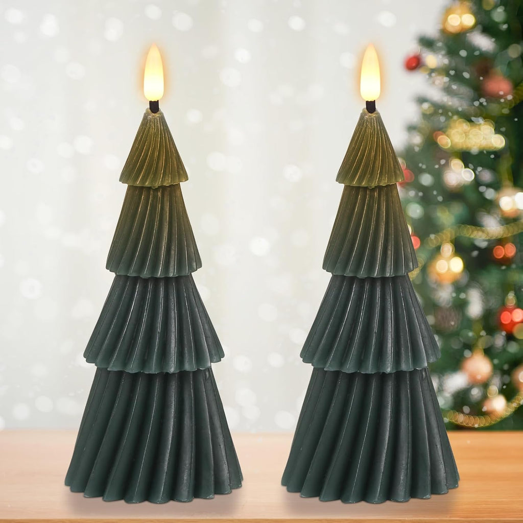 Eldnacele Christmas Tree Flameless Candles Battery Operated with Timer