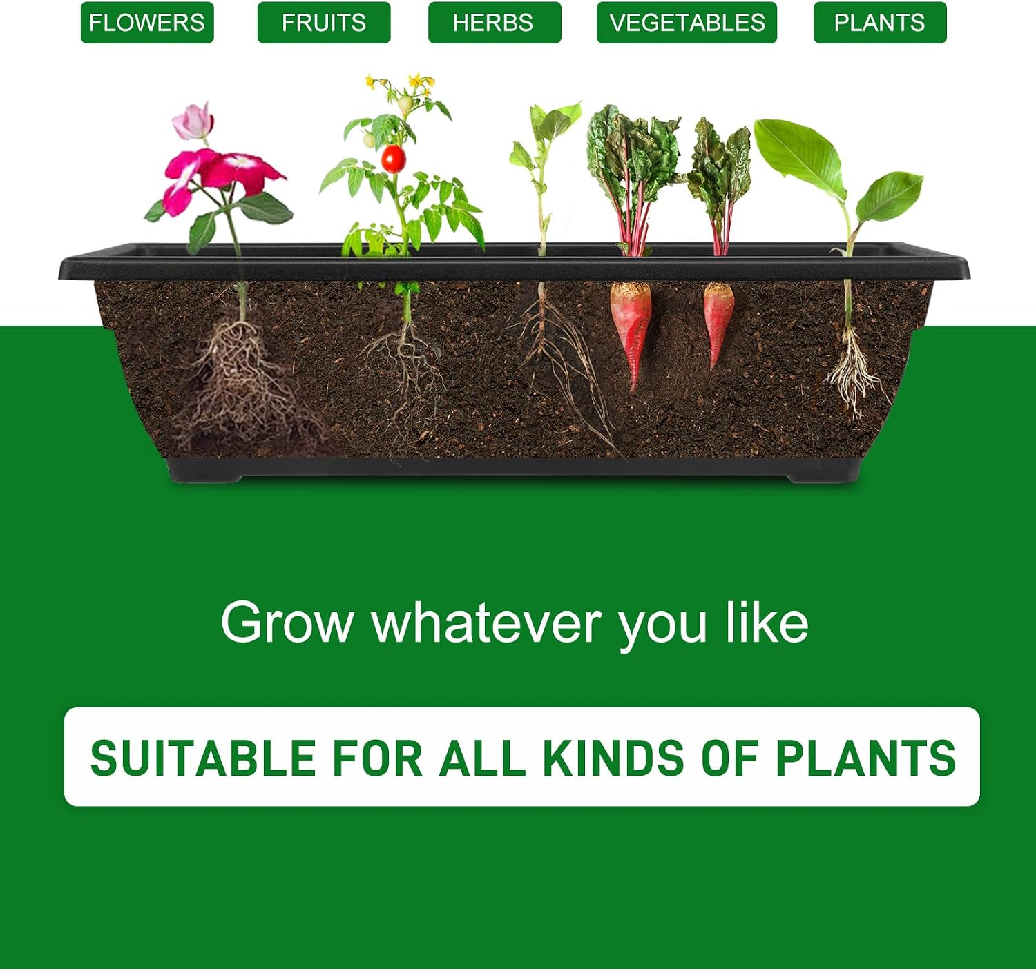 4.4 FT Vertical Garden Bed Removable 5 Tier Elevated with 4 Wheels | Vertical Raised Planter, Black Raised Bed Box