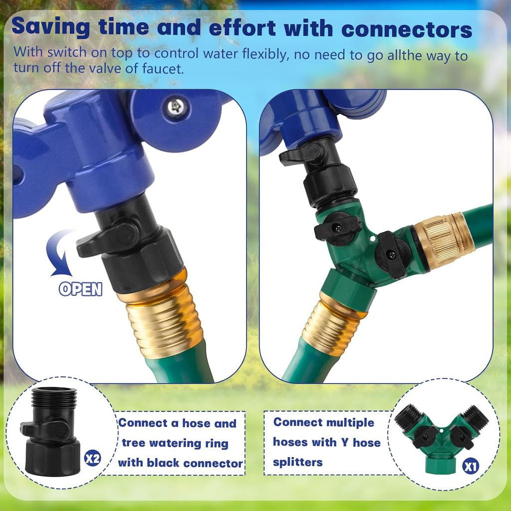 4 Pcs 360° Tree Water System Tree Root Watering Ring 13 Inch Circle Sprinkler Irrigation Slow Release Targeted Water