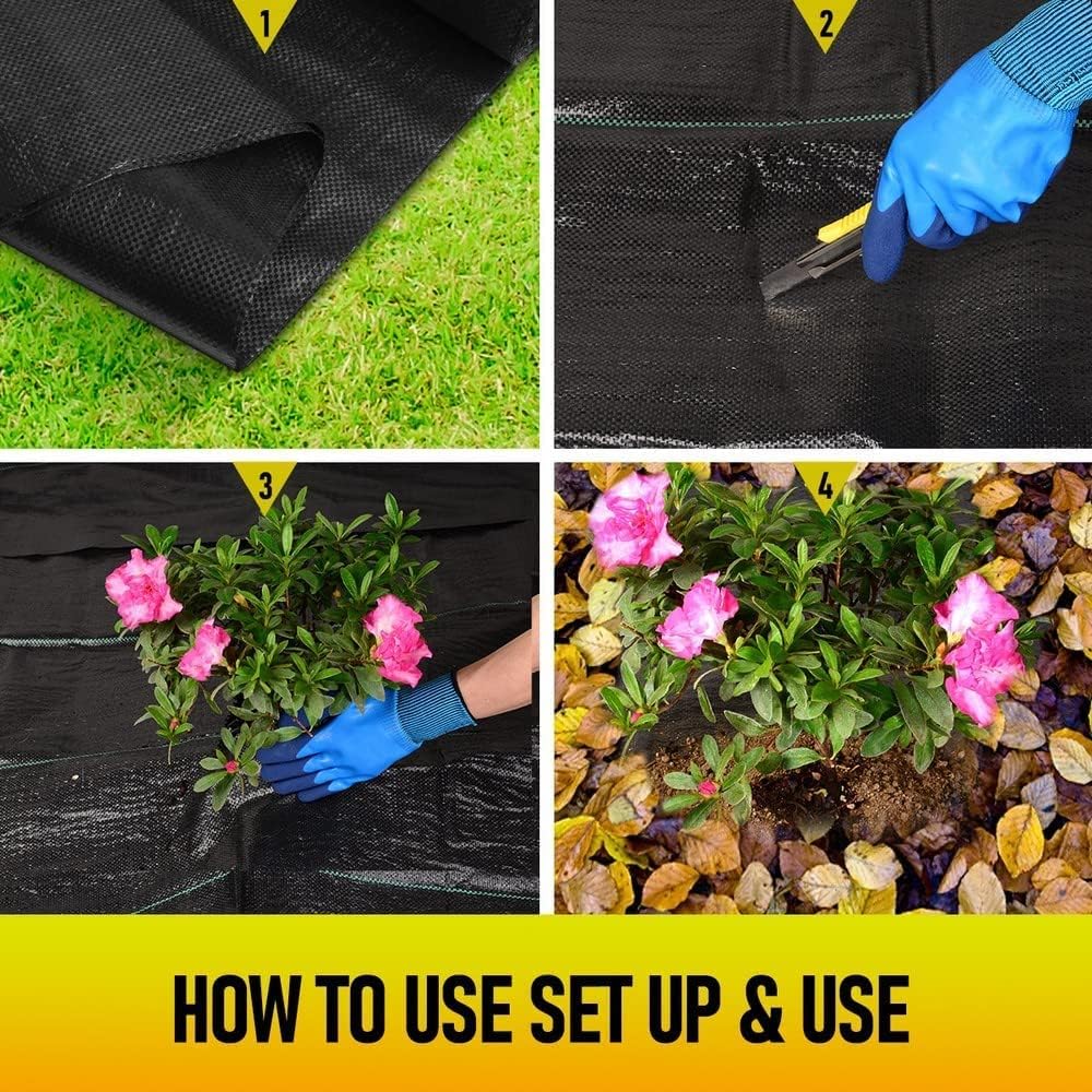 LAVEVE Heavy Duty Weed Barrier Landscape Fabric 4FT x 100FT | 3.2oz Premium Woven Weed Control Garden Cloth, Weed Block