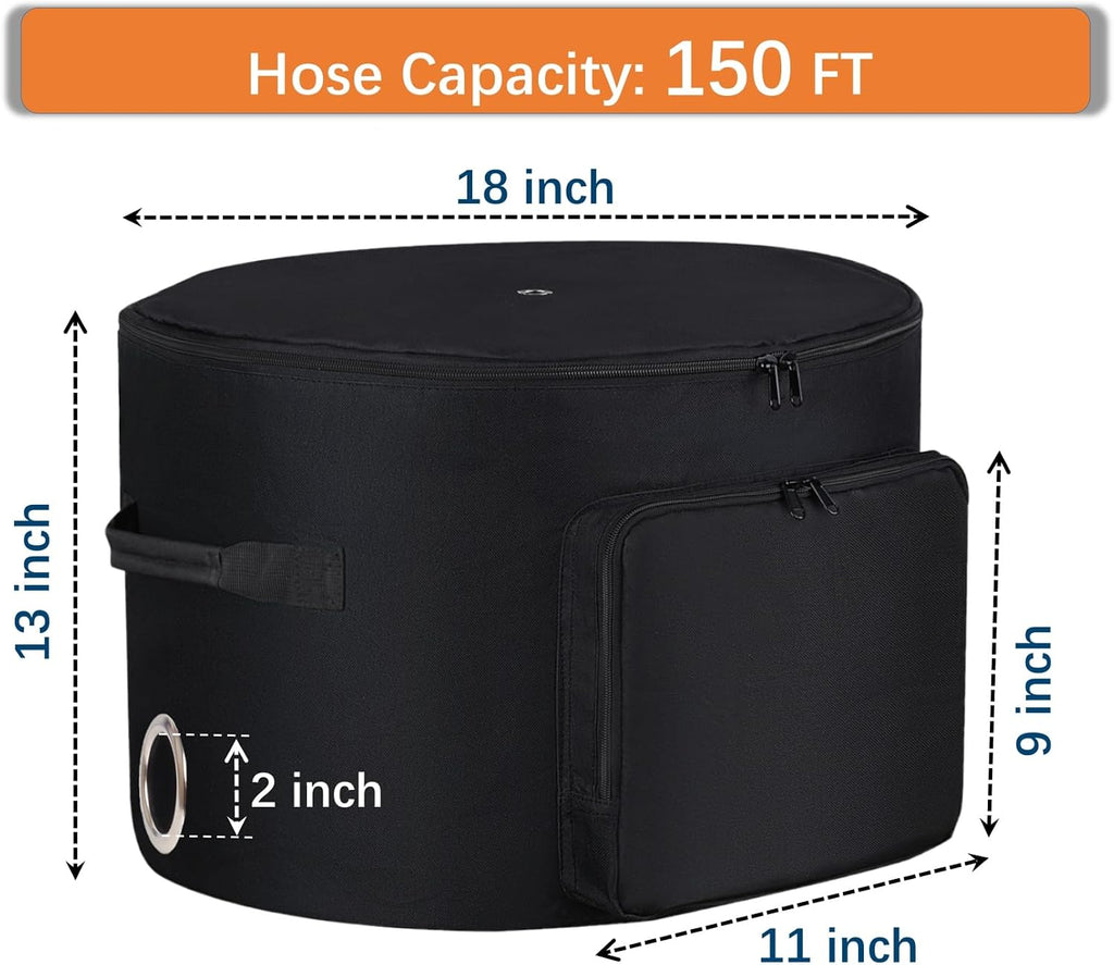 Garden Hose Holder Standing Bag, Water Hose Holder Pot Bag for Outside, with Hose Entry Hole; Drainage & Breathable