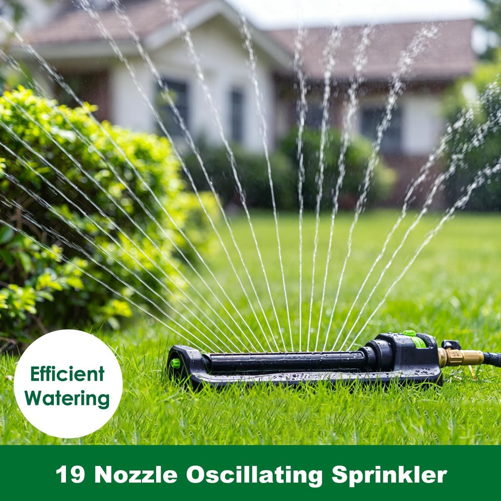 FANHAO Oscillating Sprinkler for Yard, Garden and Flower Beds, Covers Up to 3,600 sq. ft., Durable Lawn Sprinkler with