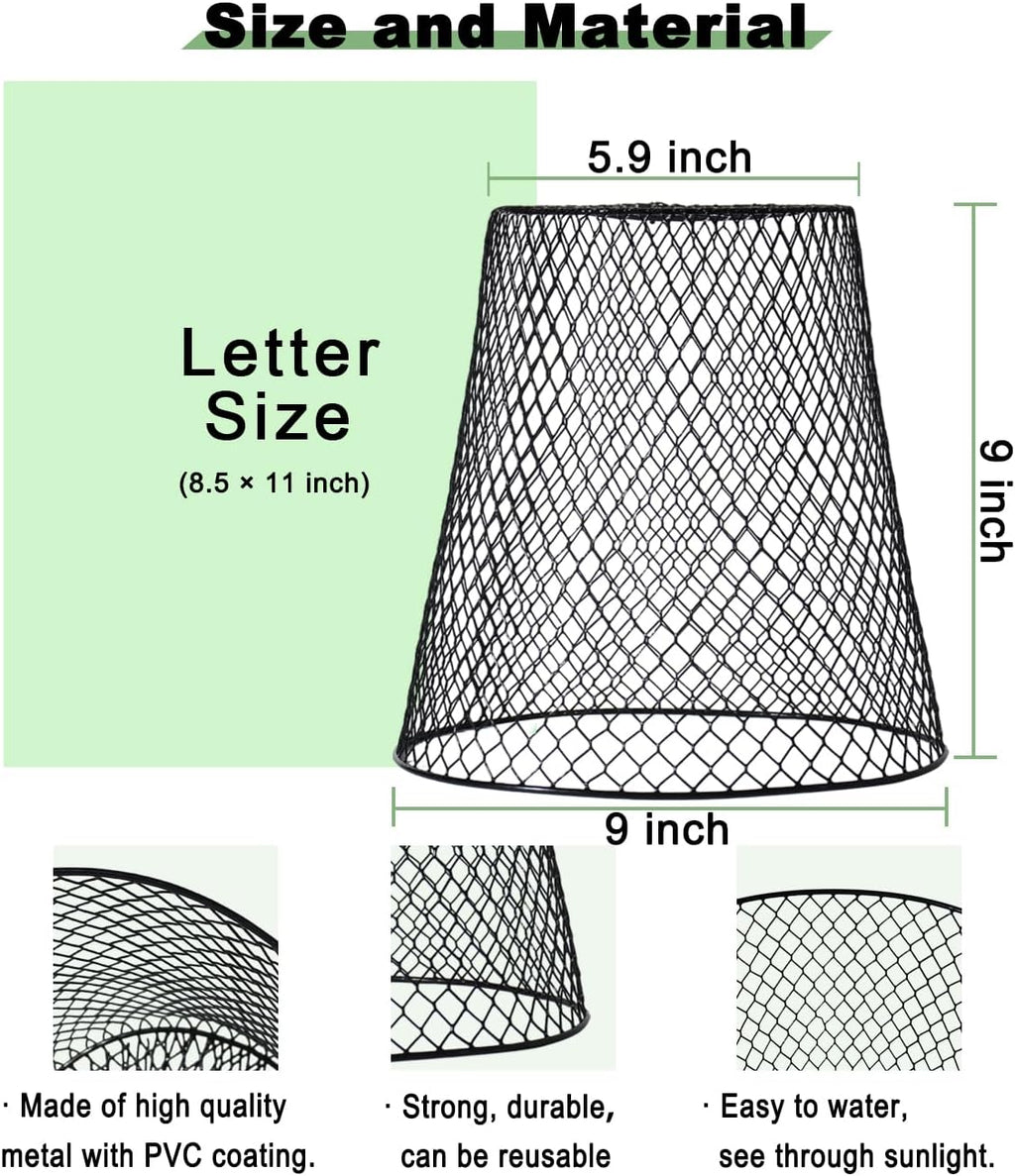 12 Pcs Chicken Wire Cloche Plant Covers, 9 Inch Metal Plant Protectors | Heavy-duty garden netting helps protect plants