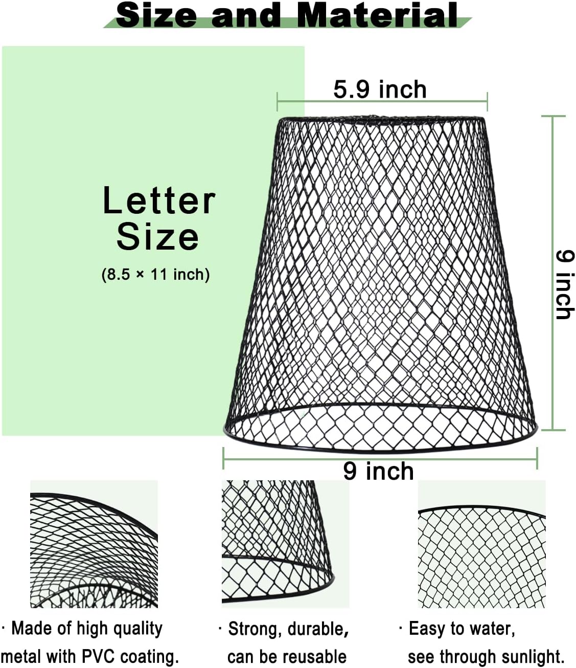 12 Pcs Chicken Wire Cloche Plant Covers, 9 Inch Metal Plant Protectors | Heavy-duty garden netting helps protect plants