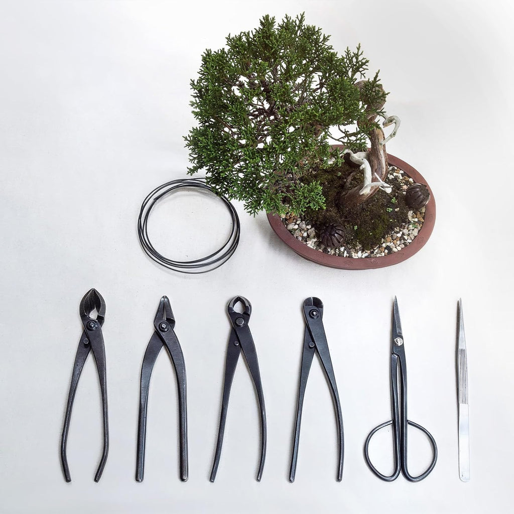 M METERXITY 3Peice Bonsai Tool Set - 8.3 Inch High Carbon Steel Knob Concave Cutter, Bonsai Tree Plants Modeling Tools