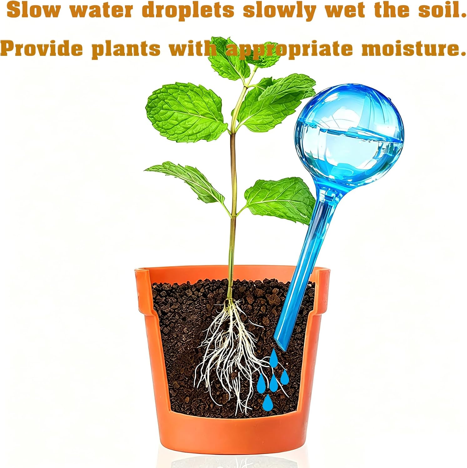 Large 12pcs Plant Watering Globes, Plant Watering Bulb Indoor Potted Plant | Durable Plastic Garden Plant Self Watering