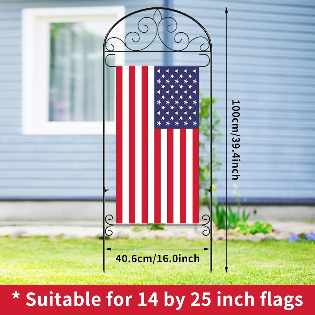 CroBlissful Garden Flag Holder Stand Garden Yard Flag Pole Stake Fits Max 14 x 25 Inch for Outside House Yard Lawn