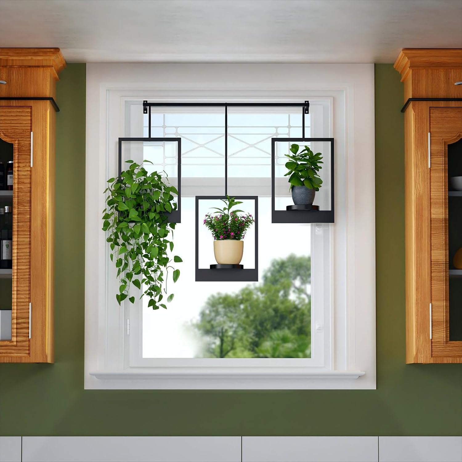 Wall Planters for Indoor Plants Wall Plant Holder Frame Plant Wall Hanger Window Plant Hanger for Livingroom Entryway