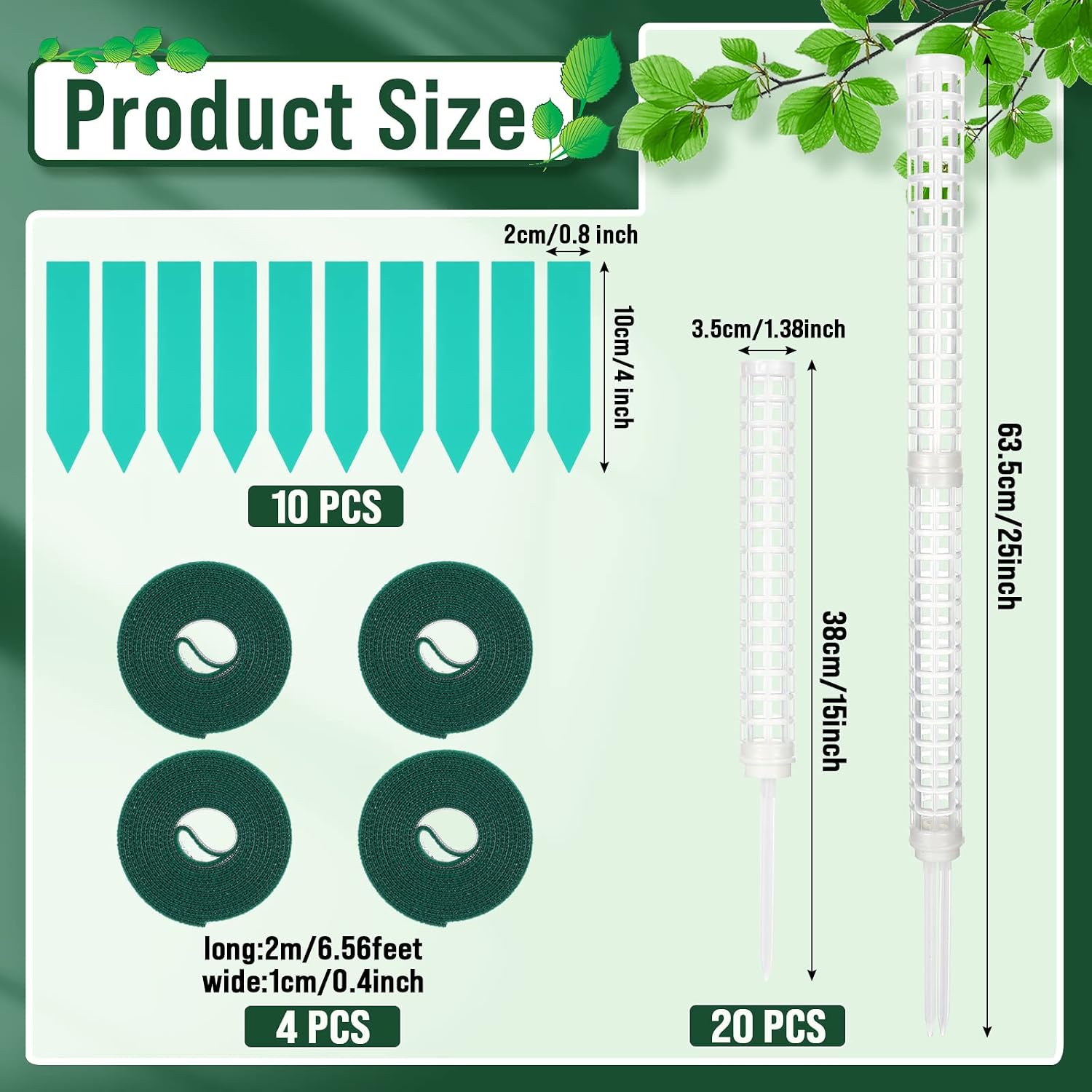 20 Pcs 15 Inch Plastic Moss Pole for Plants Monstera Moss Totem Pole Stick Plastic Monstera Plant Support 10 Pcs Plant