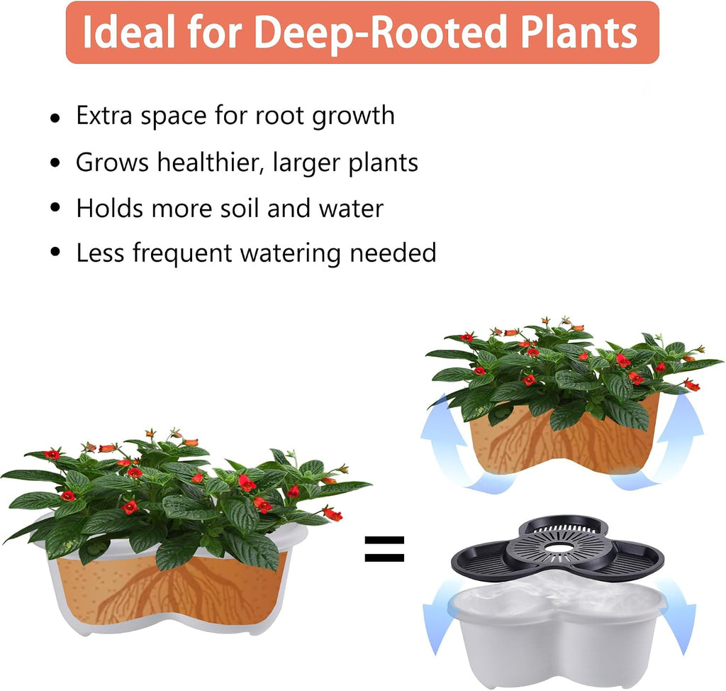 VECELO 7 Tier Vertical Garden Planter, Self Watering Stackable Planters with Wheels for Strawberries, Herbs, Flowers