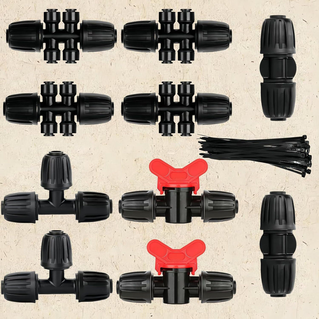 1/2in. Drip Irrigation Tubing - 50FT Drip Line Irrigation System Parts for Garden(Includes 1/2" Straight