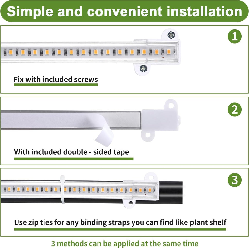 8.6'' LED Grow Light Strips, Full Spectrum 3500K Grow Lights for Indoor Plants, 4 Head with 3/9/12H Timer, 10 Dimmable