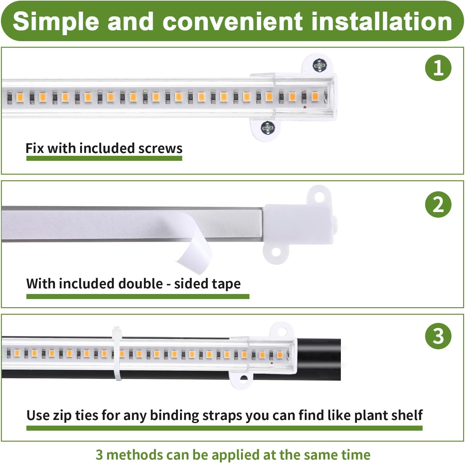 8.6'' LED Grow Light Strips, Full Spectrum 3500K Grow Lights for Indoor Plants, 4 Head with 3/9/12H Timer, 10 Dimmable