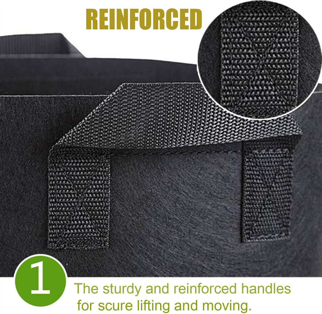 Cavisoo 24-Pack 5 Gallon Grow Bags, Heavy Duty Thickened Non-Woven Plant Fabric Pots with Reinforced Handles