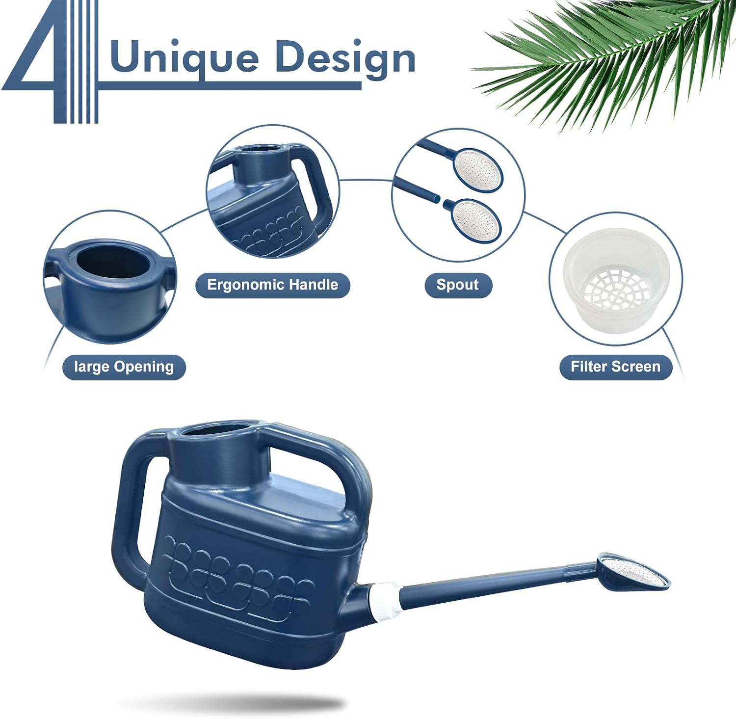 2 Gallon Watering Can, Outdoor Watering Can, Long Spout Large Water Can | Plant Water Can, Removable Long Spout