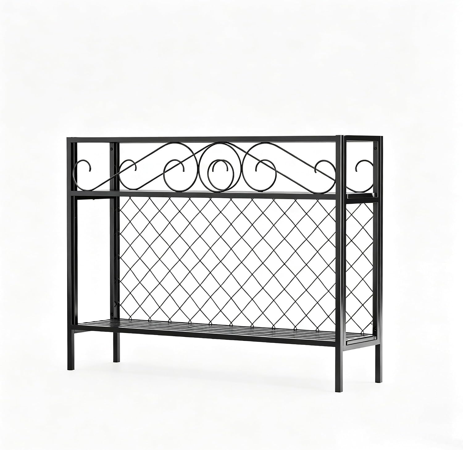 Zhongma 2 Tier Metal Sturdy Narrow Plant Stand, 47.24L x 12.6 W x 35.43 H inch, Indoor and Outdoor Heavy Duty Metal