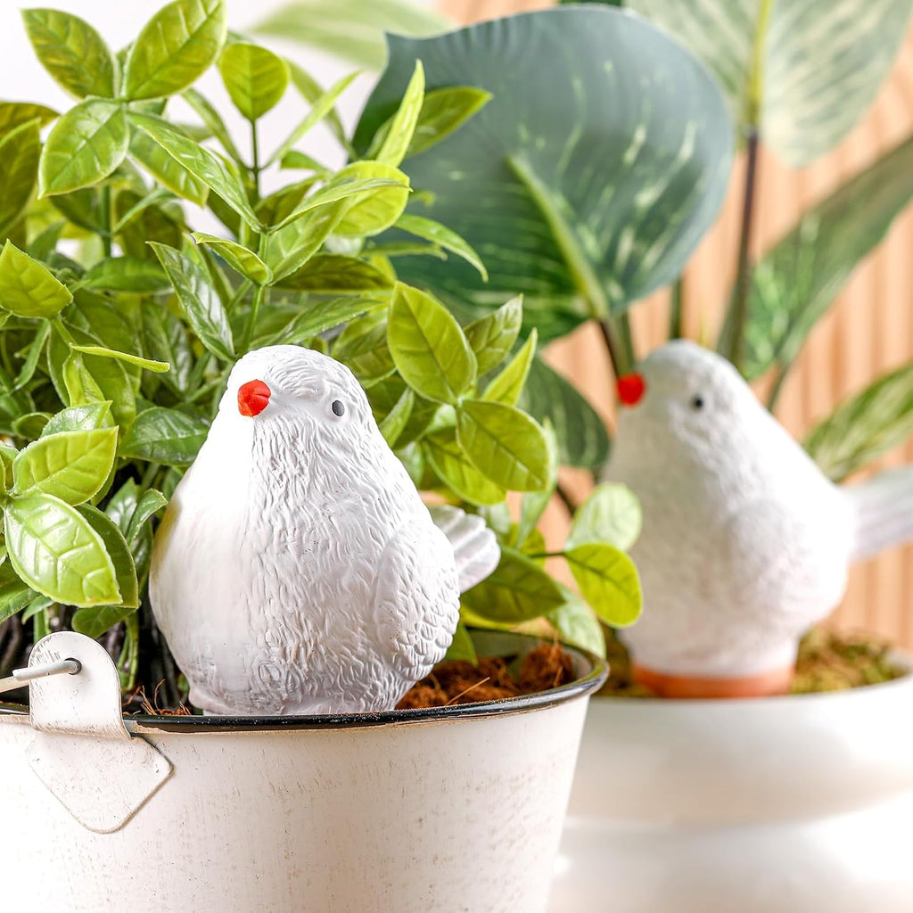 Sliner 8 Pack Bird Shaped Plant Watering Globes Self Watering Planter Insert Terracotta Irrigation Globe Devices with